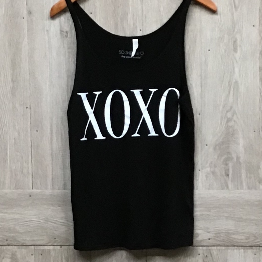 XOXO Black White Sleeveless Tank Top
